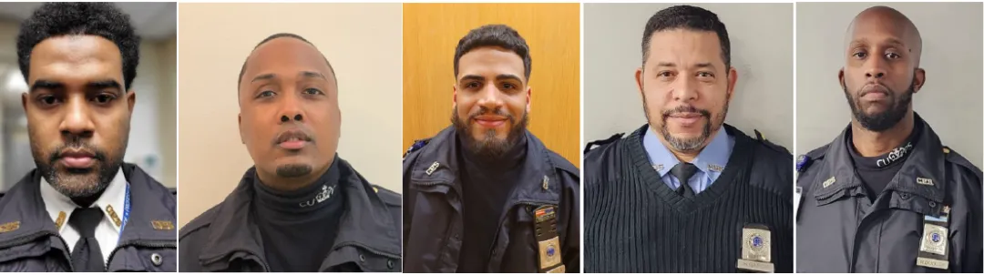 Sergeant Sheldon Consingh and Jon Conner, PSOs Aaron Estrella, Hector Garcia and Ricky Dudley 