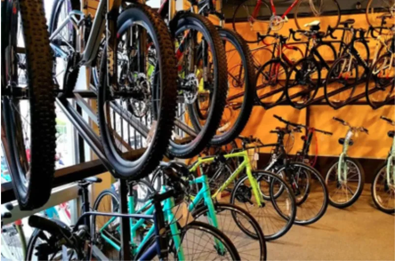 photo of bikes on bike racks
