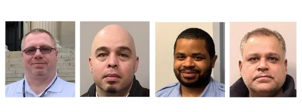 Sgt. Gannon, PSOs Pablo Troche, Bashir Tunau and Ivan Bowen