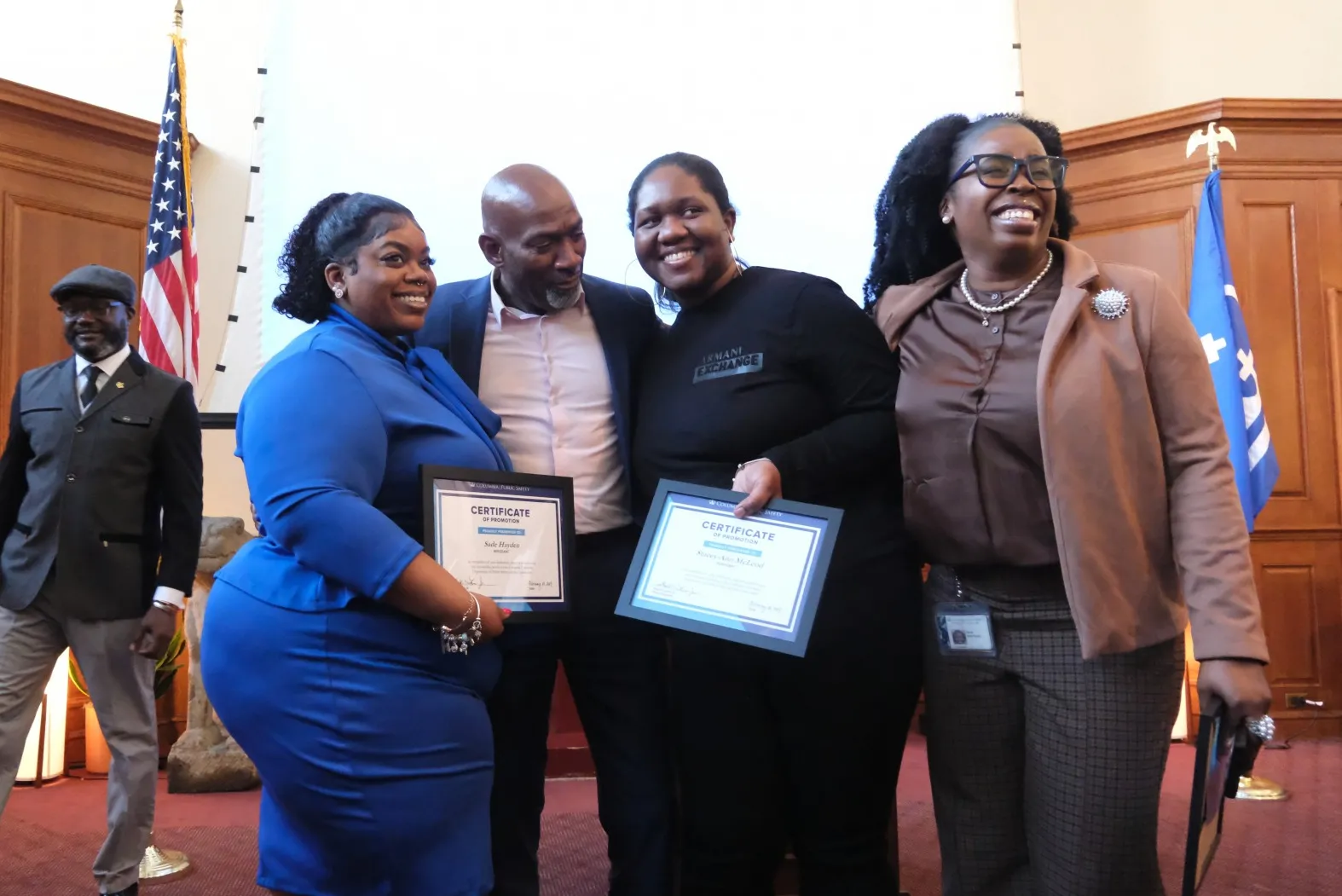 Members of Public Safety pose with their certificates