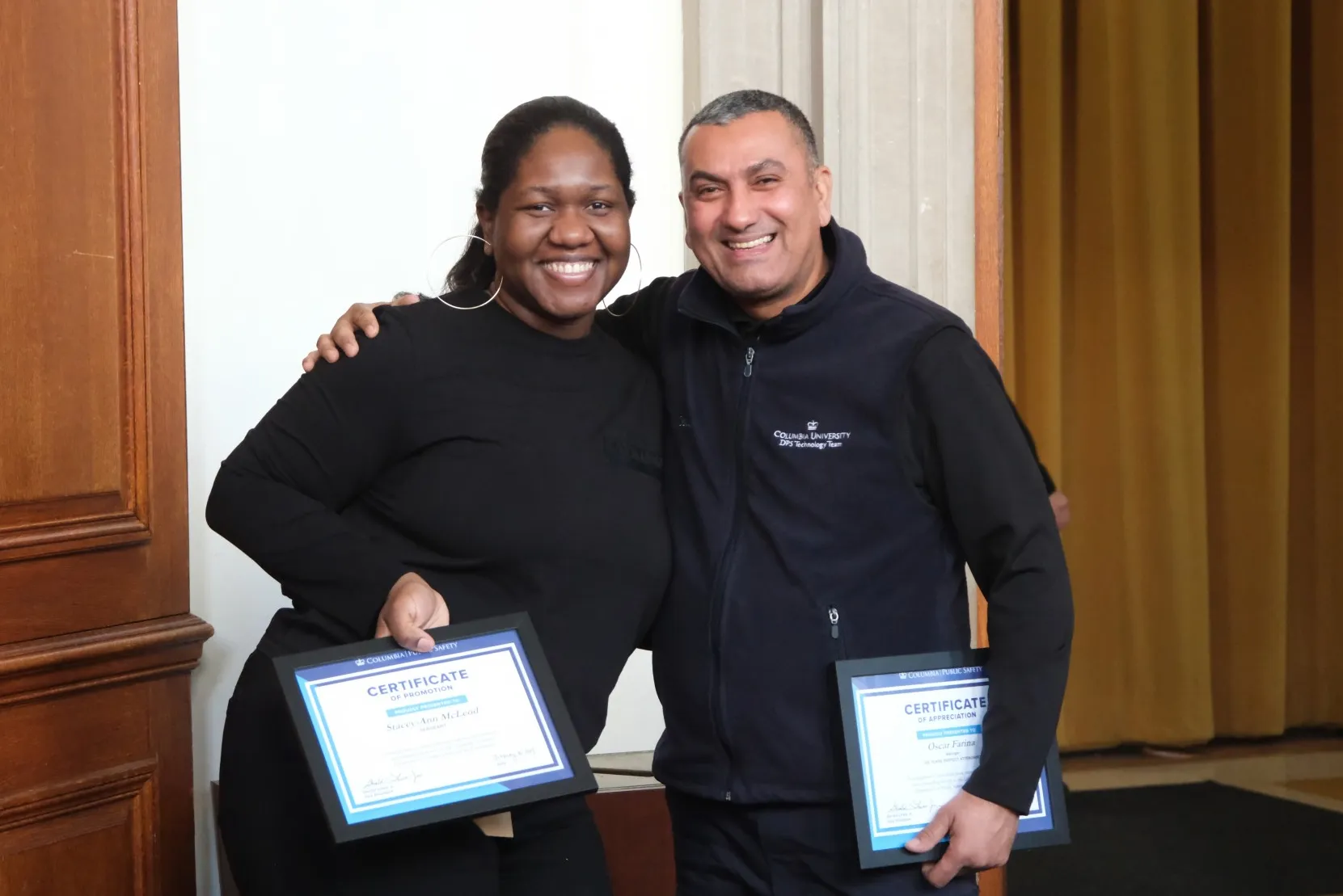 Public Safety team members posing with their certificates