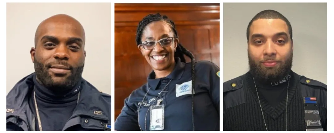 Public Safety Officer Daniel McKnight, Public Safety Officer Raquel St. John, Public Safety Officer Ivan Almonte